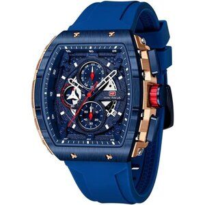 FOCUS Men's Watch Fashion Tonneau Wrist Watches Blue